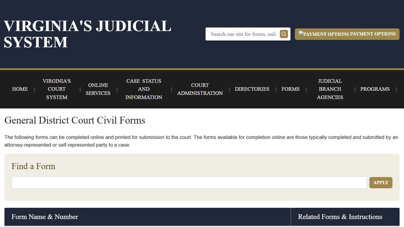 General District Court Civil Forms | Virginia Court System