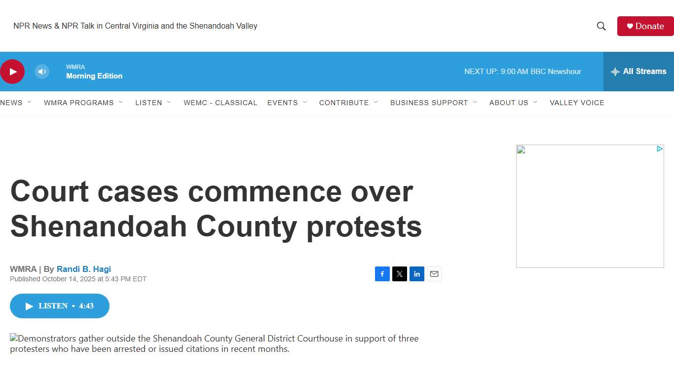Court cases commence over Shenandoah County protests