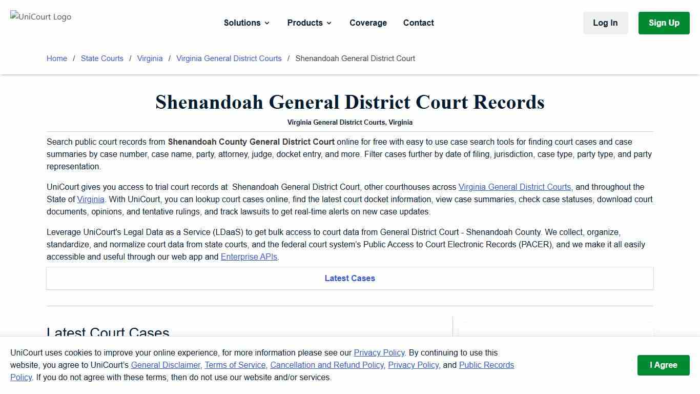Shenandoah County General District Court Records | Virginia | UniCourt